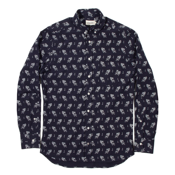 Navy Patterned Shirt